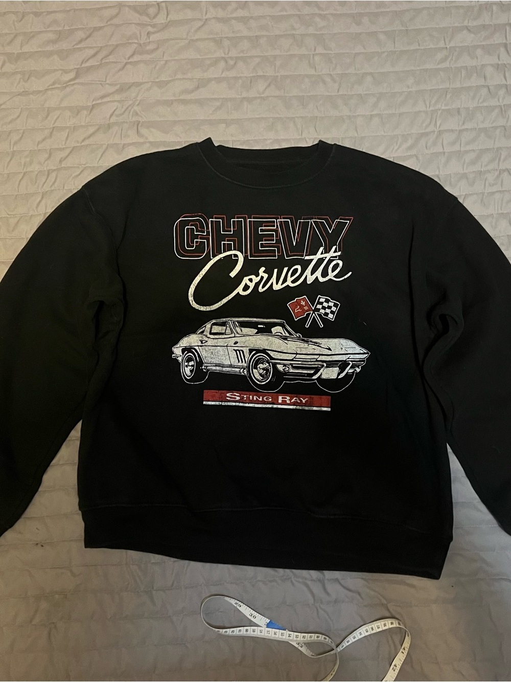 Men's Black Chevy Corvette Graphic Crewneck Sweatshirt